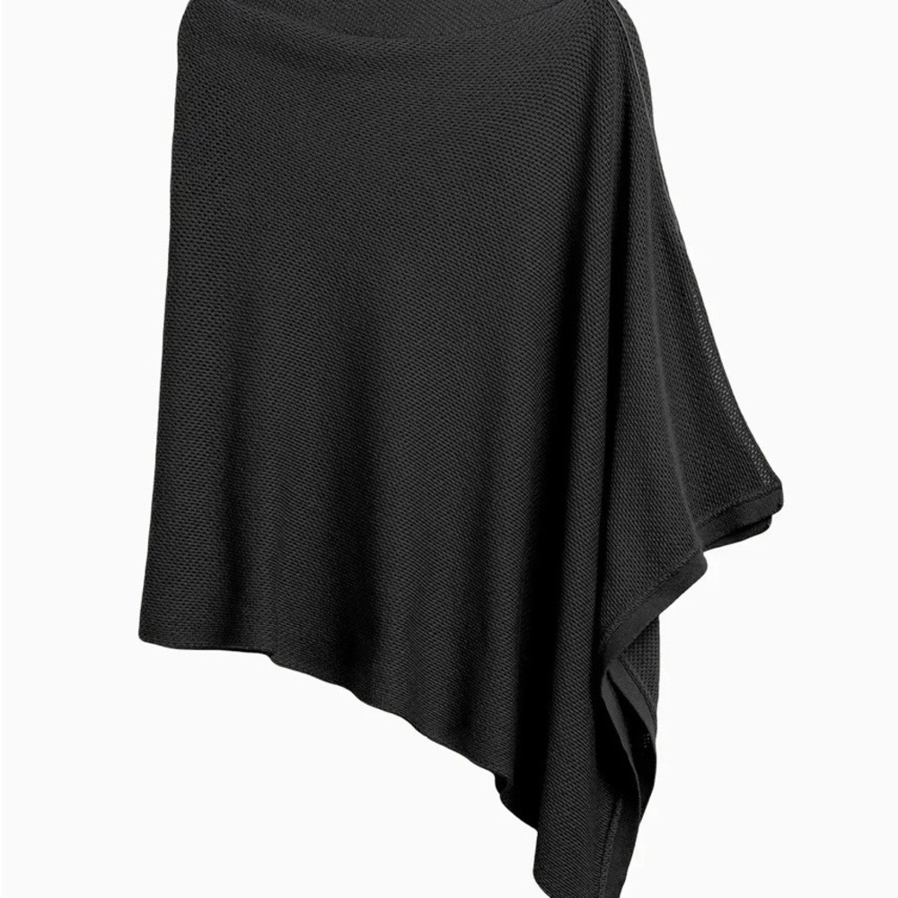 Black Knit Asymmetric Wrap Scarf - Women